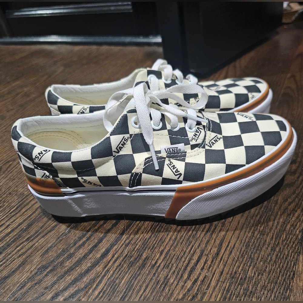 RARE Vans Stacked Checkerboard Vans, Brand New Never Worn